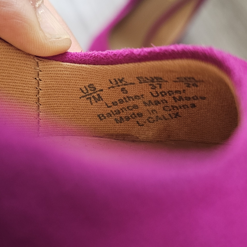 Franco Sarto Calix Cork Wedge Pump Sz: 7 - Fushia - Picture 15 of 16